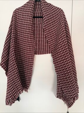 COS Burgundy, olive & pink Patterned long Scarf